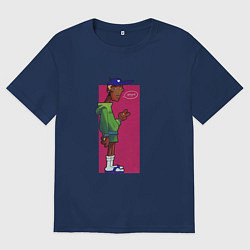 Футболка оверсайз мужская Уолли Вест, цвет: тёмно-синий