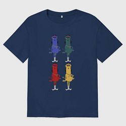 Футболка оверсайз мужская Четыре молодца, цвет: тёмно-синий