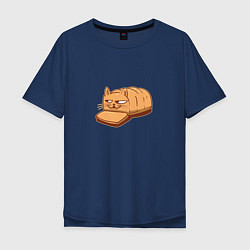 Мужская футболка оверсайз Кот хлеб - Bread Cat