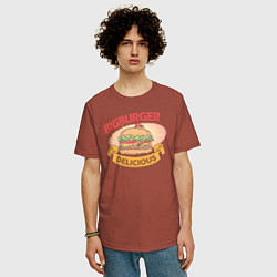 Футболка оверсайз мужская Delicious Burger, цвет: кирпичный — фото 2