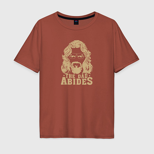 Мужская футболка оверсайз The dad abides BL / Кирпичный – фото 1