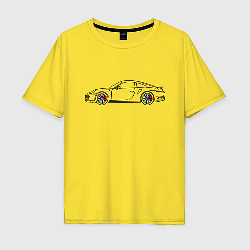 Мужская футболка оверсайз Porsche 911 Tubro S / Желтый – фото 1