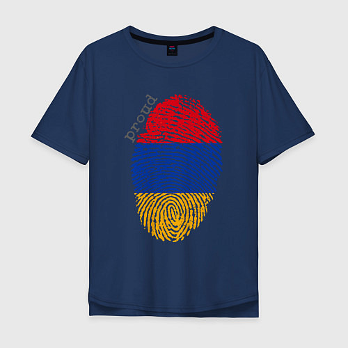 Мужская футболка оверсайз Армения - Гордость / Тёмно-синий – фото 1