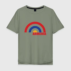 Футболка оверсайз мужская Армения Armenia, цвет: авокадо