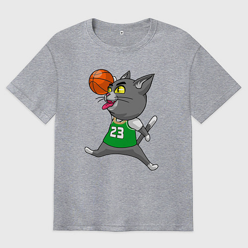 Мужская футболка оверсайз Jordan Cat / Меланж – фото 1