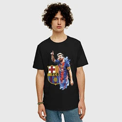 Футболка оверсайз мужская Lionel Messi Barcelona Argentina!, цвет: черный — фото 2