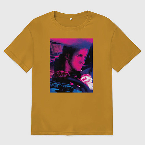 Мужская футболка оверсайз Фильм драйв / Горчичный – фото 1