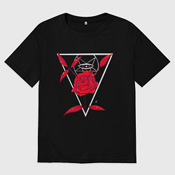 Футболка оверсайз мужская Rose And eye, цвет: черный