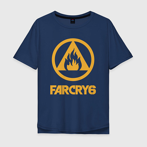 Мужская футболка оверсайз FAR CRY 6 FIRE / Тёмно-синий – фото 1