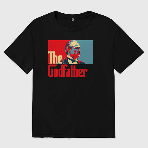 Мужская футболка оверсайз Godfather logo / Черный – фото 1