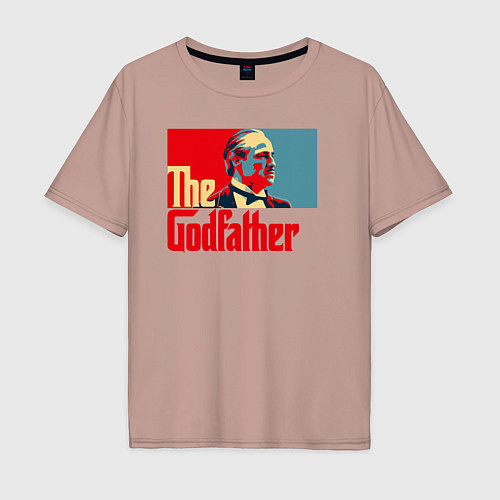 Мужская футболка оверсайз Godfather logo / Пыльно-розовый – фото 1