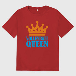 Футболка оверсайз мужская Королева Волейбола, цвет: красный