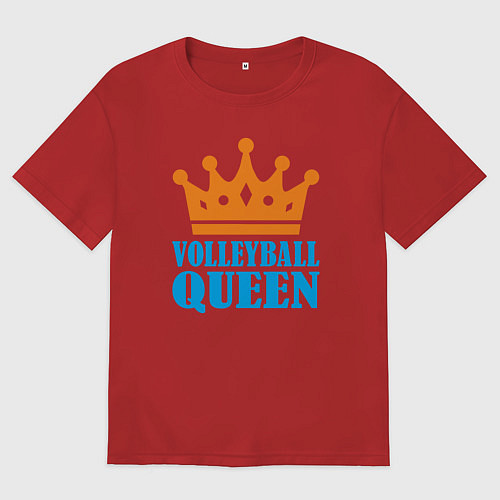 Мужская футболка оверсайз Королева Волейбола / Красный – фото 1