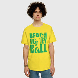 Футболка оверсайз мужская Beach Volleyball, цвет: желтый — фото 2