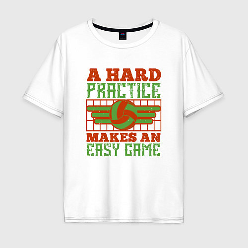 Мужская футболка оверсайз Hard Practice / Белый – фото 1