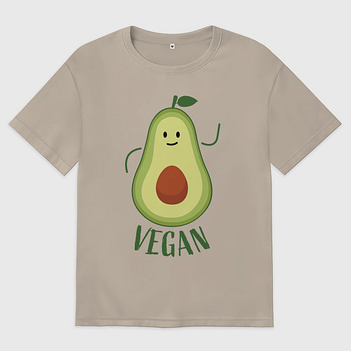Мужская футболка оверсайз Авокадо / Миндальный – фото 1