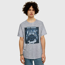 Футболка оверсайз мужская Экстремальный офроад, цвет: меланж — фото 2