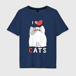 Мужская футболка оверсайз I Love Cats