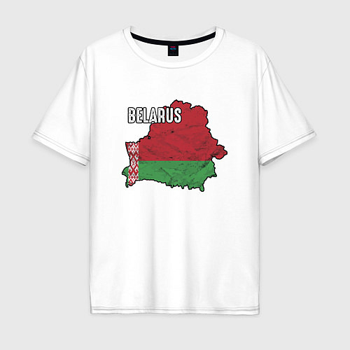 Мужская футболка оверсайз Belarus Map / Белый – фото 1