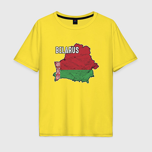 Мужская футболка оверсайз Belarus Map / Желтый – фото 1