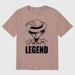 Футболка оверсайз мужская Луффи Легенда One Piece, цвет: пыльно-розовый