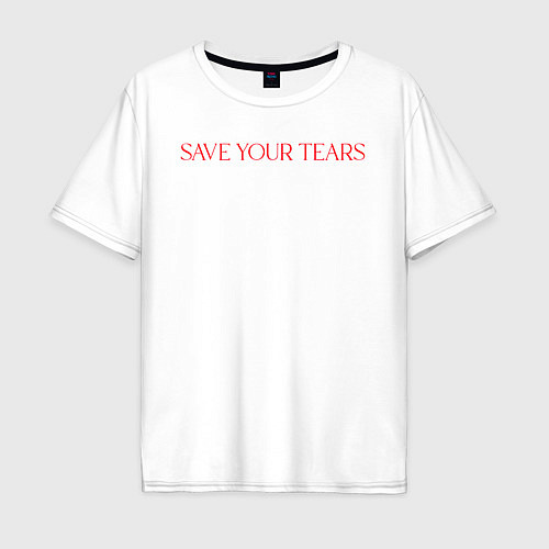 Мужская футболка оверсайз The Weeknd - Save Your Tears / Белый – фото 1