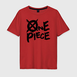 Футболка оверсайз мужская One Piece Большой куш лого, цвет: красный