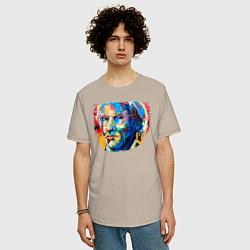 Футболка оверсайз мужская Портрет Художника Andy Warhol, цвет: миндальный — фото 2