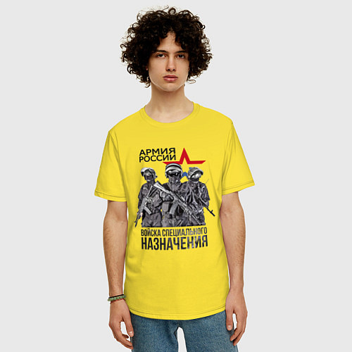 Мужская футболка оверсайз Войска специального назначения / Желтый – фото 3