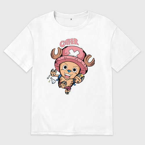 Мужская футболка оверсайз Тони Тони Чоппер One Piece / Белый – фото 1