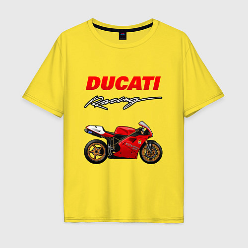 Мужская футболка оверсайз DUCATI ДУКАТИ MOTOSPORT / Желтый – фото 1