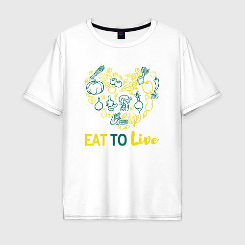 Мужская футболка оверсайз Eat To Live / Белый – фото 1