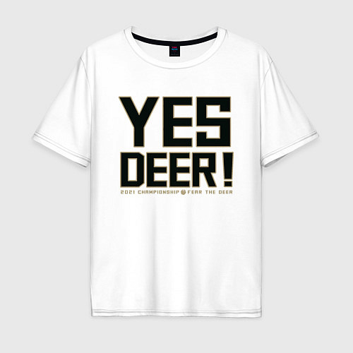 Мужская футболка оверсайз Yes Deer! / Белый – фото 1