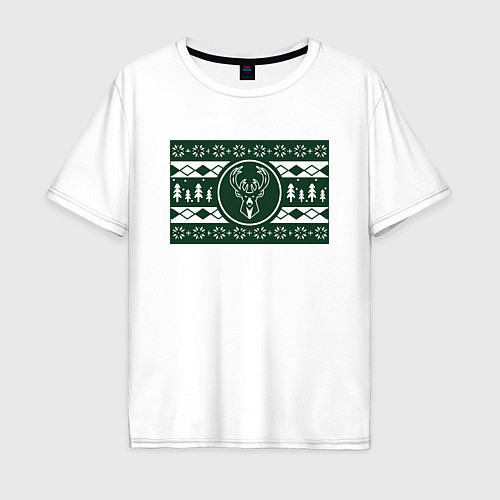 Мужская футболка оверсайз Bucks Flag / Белый – фото 1