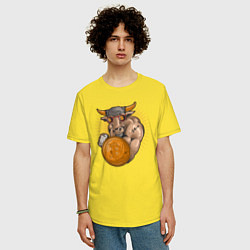 Футболка оверсайз мужская Бык инвестор, цвет: желтый — фото 2