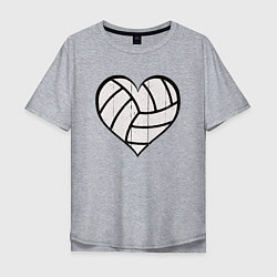 Мужская футболка оверсайз Сердце Волейбола