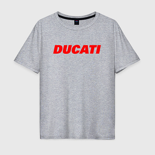 Мужская футболка оверсайз DUCATI ЛОГОТИП НАДПИСЬ / Меланж – фото 1