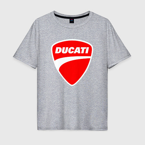 Мужская футболка оверсайз DUCATI ДУКАТИ ЭМБЛЕМА / Меланж – фото 1