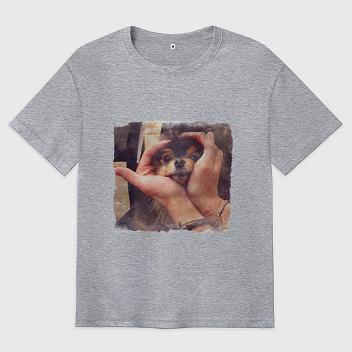 Мужская футболка оверсайз 8 мембер / Меланж – фото 1