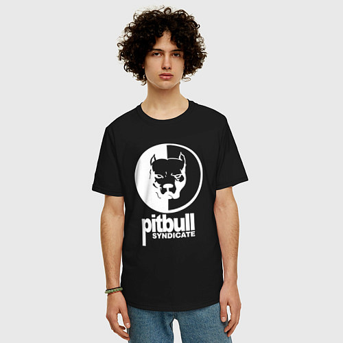 Мужская футболка оверсайз PITBULL SYNDICATE ПИТБУЛЬ / Черный – фото 3