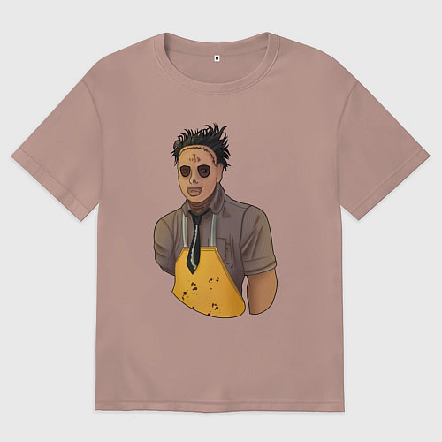 Мужская футболка оверсайз Dead by daylight Кожаное лицо / Пыльно-розовый – фото 1