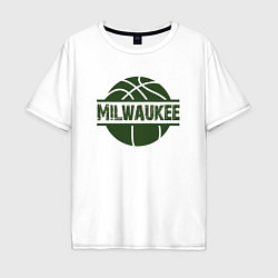 Футболка оверсайз мужская Milwaukee Ball, цвет: белый