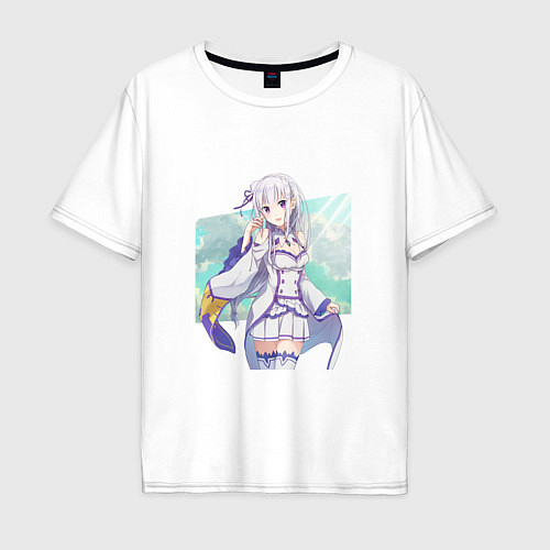 Мужская футболка оверсайз Эмилия - Re:Zero / Белый – фото 1