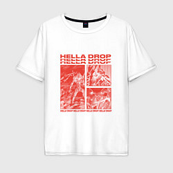 Футболка оверсайз мужская HELLA DROP EVA RED, цвет: белый