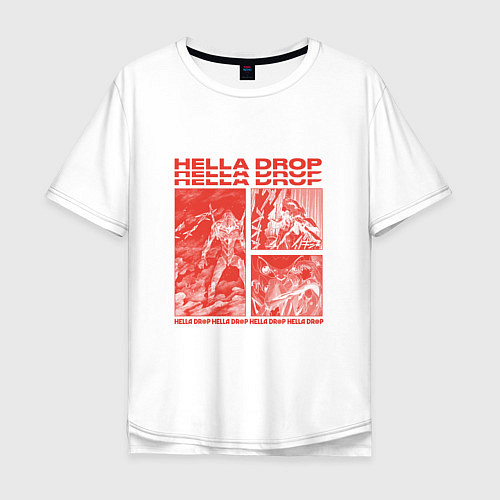 Мужская футболка оверсайз HELLA DROP EVA RED / Белый – фото 1