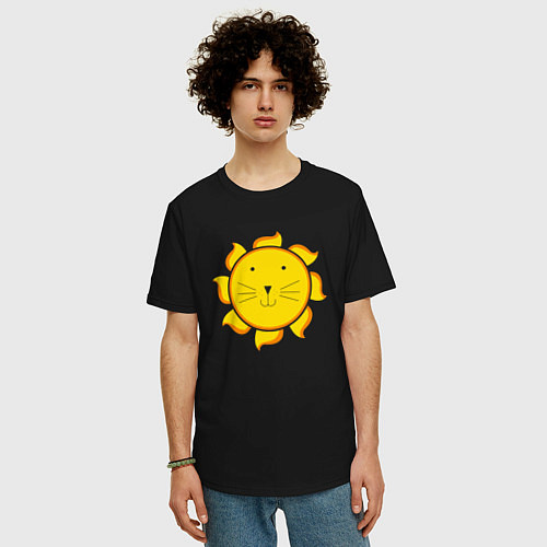 Мужская футболка оверсайз Sunny Lion / Черный – фото 3