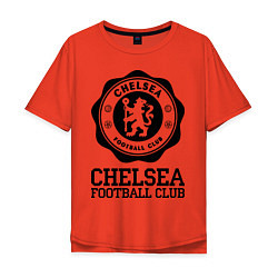 Футболка оверсайз мужская Chelsea FC: Emblem цвета рябиновый — фото 1