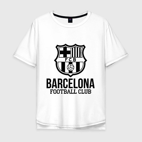 Мужская футболка оверсайз Barcelona FC / Белый – фото 1