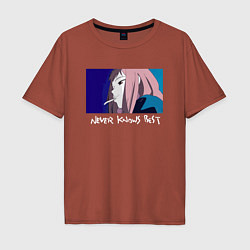 Футболка оверсайз мужская Never knows best color, цвет: кирпичный