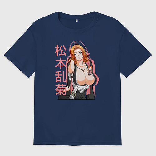 Мужская футболка оверсайз Рангику Матсумото / Тёмно-синий – фото 1